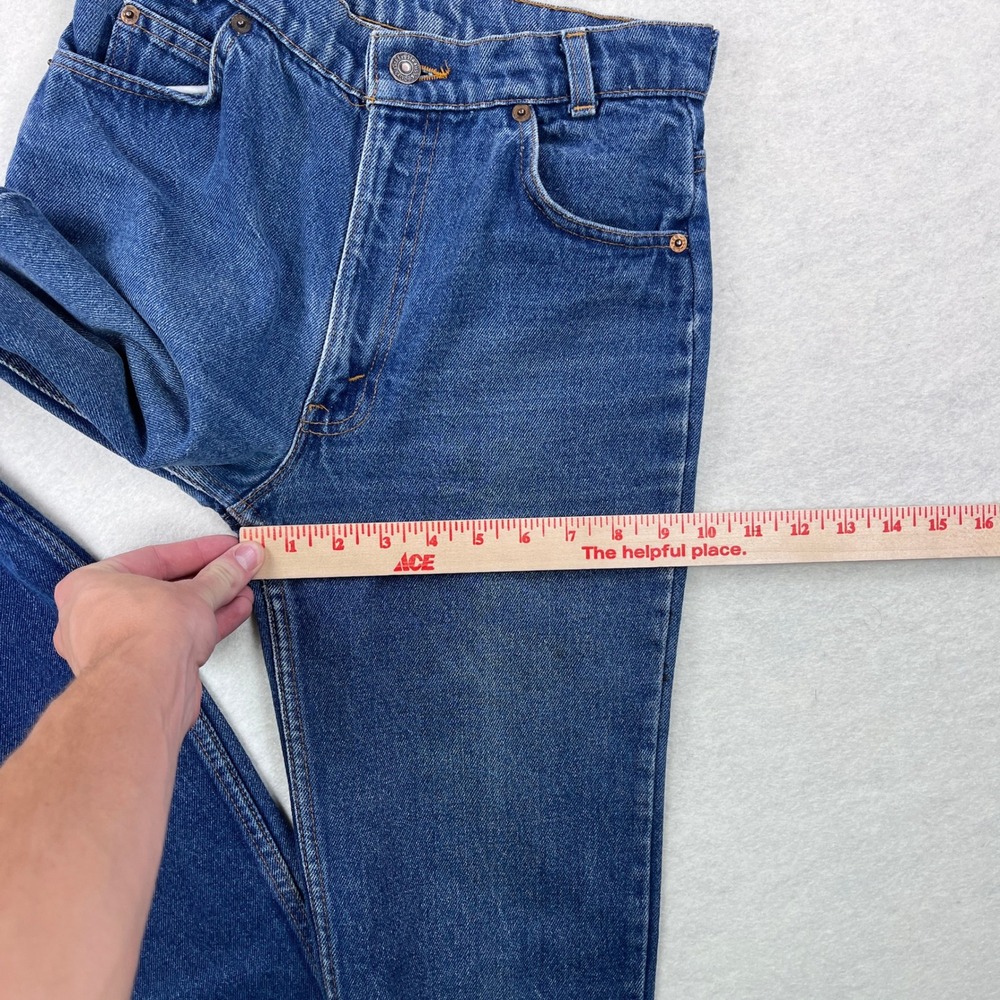 Vintage Levis White Patch Orange Tab Jeans Womens 26 High Rise Straight Scovill - Picture 9 of 13